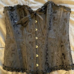 Elegant Black Brocade Corset